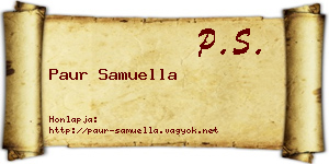 Paur Samuella névjegykártya
